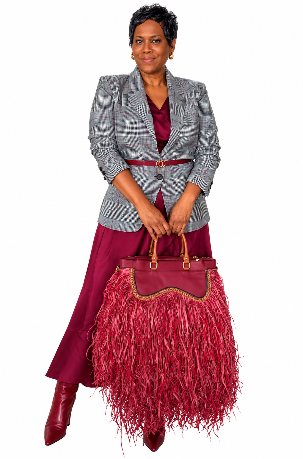 The Bordeaux Raffia Handbag