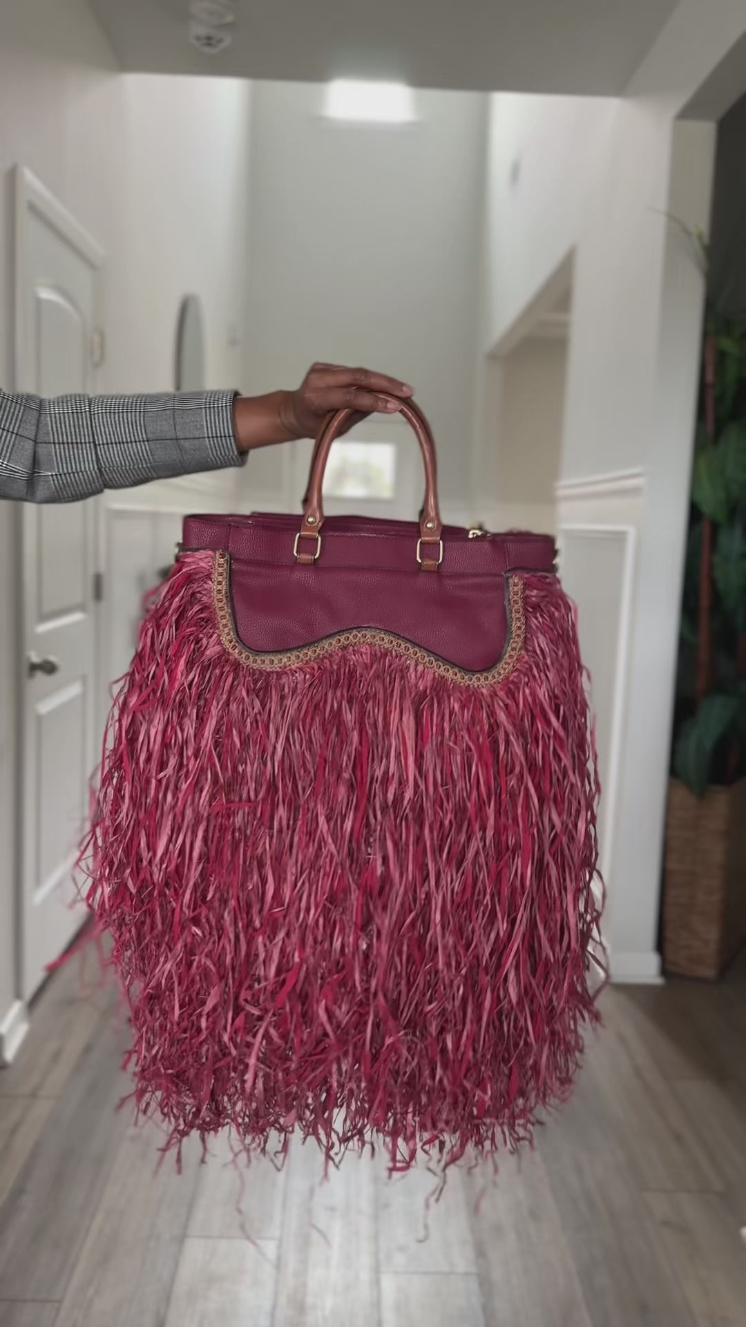 The Bordeaux Raffia Handbag